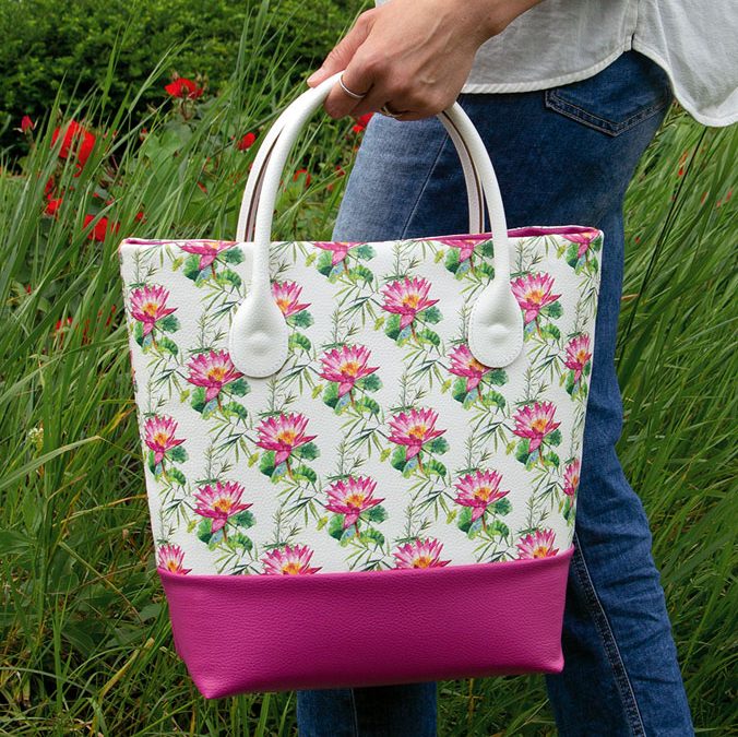 Borsa glamour in tessuto similpelle stampato #3211