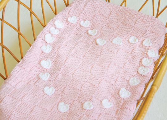 coperta baby con cuori