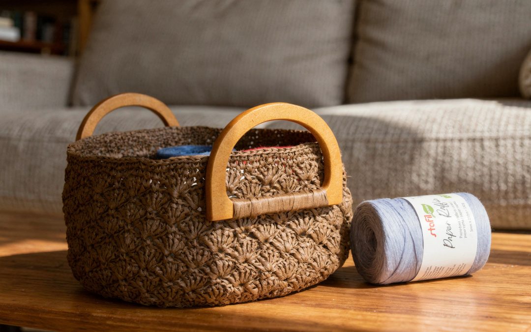 Korb aus Paper Raffia #3639