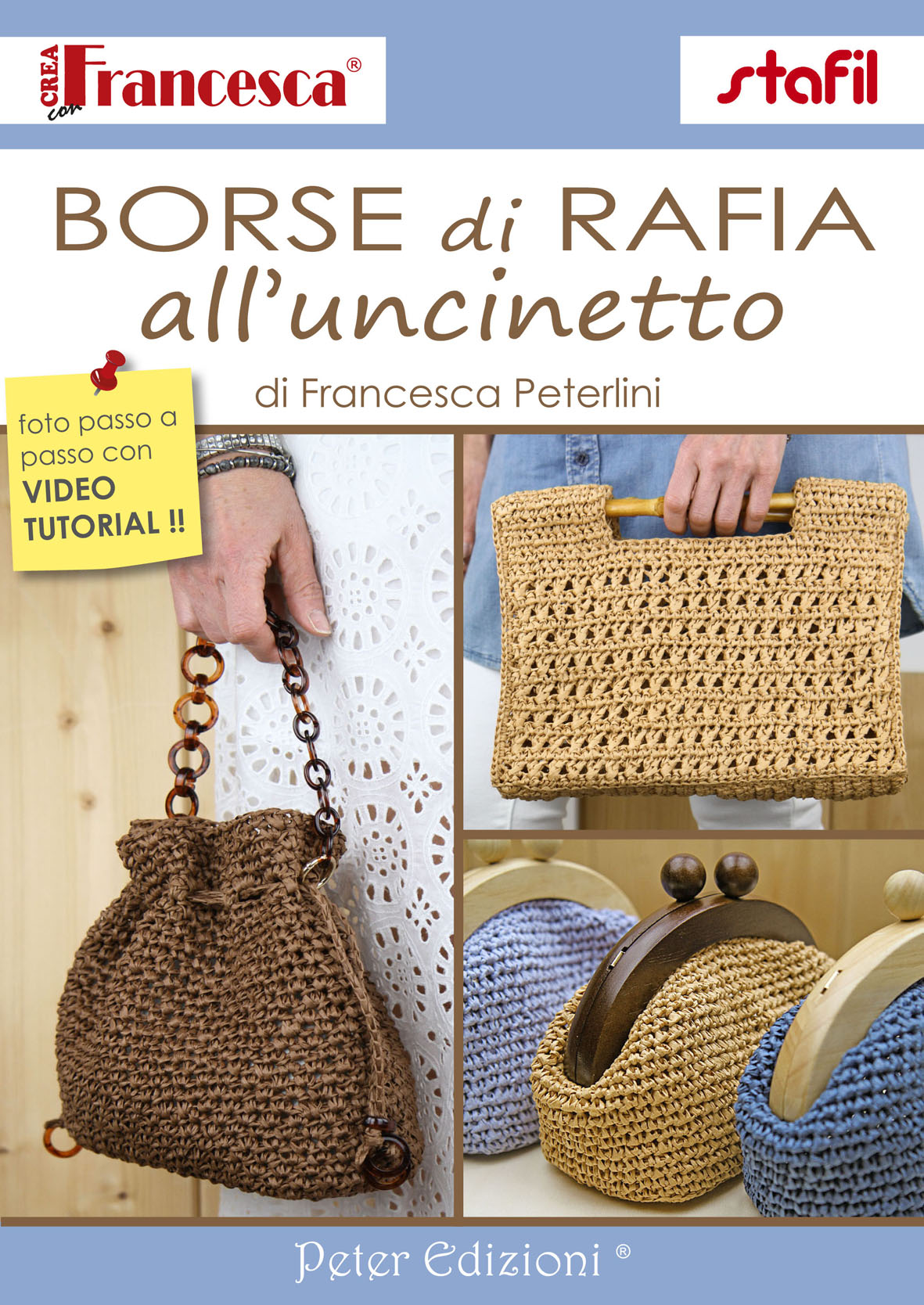 COPERTINA BORSE DI RAFIA ALL'UNCINETTO